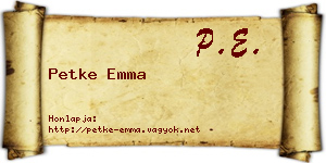 Petke Emma névjegykártya